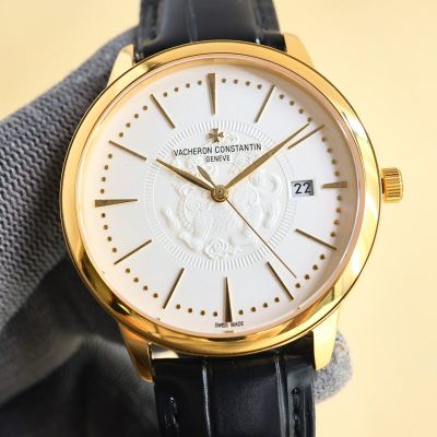 VACHERON CONSTANTIN Watch Prices Patrimony with 9015 Movement Gold Cowhide Black Watch Strap 40mm Watch